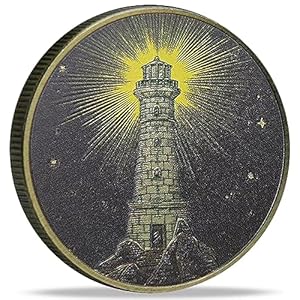 Shining Lighthouse in The Dark Sobriety Coin – Guiding Light Through Darkness Inspiration Token AA Medallion Sober Gifts