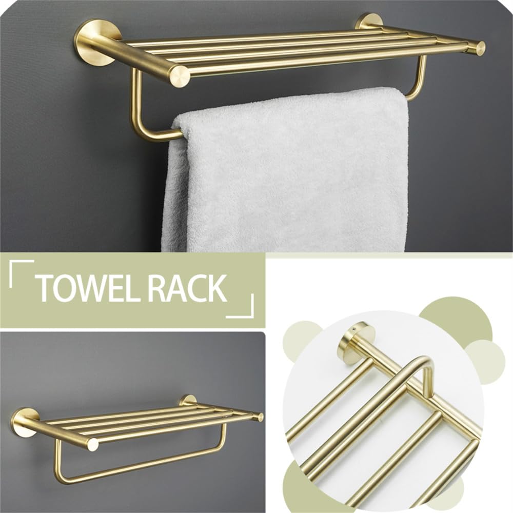 LYGXWJFC Toallero Estante de Pared de Oro Cepillado, Accesorios de baño para Inodoro, Soporte de Papel, toallero, Gancho para Abrigos, Perchero, Accesorios de baño, BG, toallero Individual