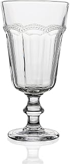 G Pearl Ridge Iced Beverage Glass Goblets 11.6 oz, set of 6 Vintage Drinking Glassware Heavy Durable and Large For Wine Bubble Soda Juice Milk Coke Beer Spirits Water Bar Outdoor for Everyday Use