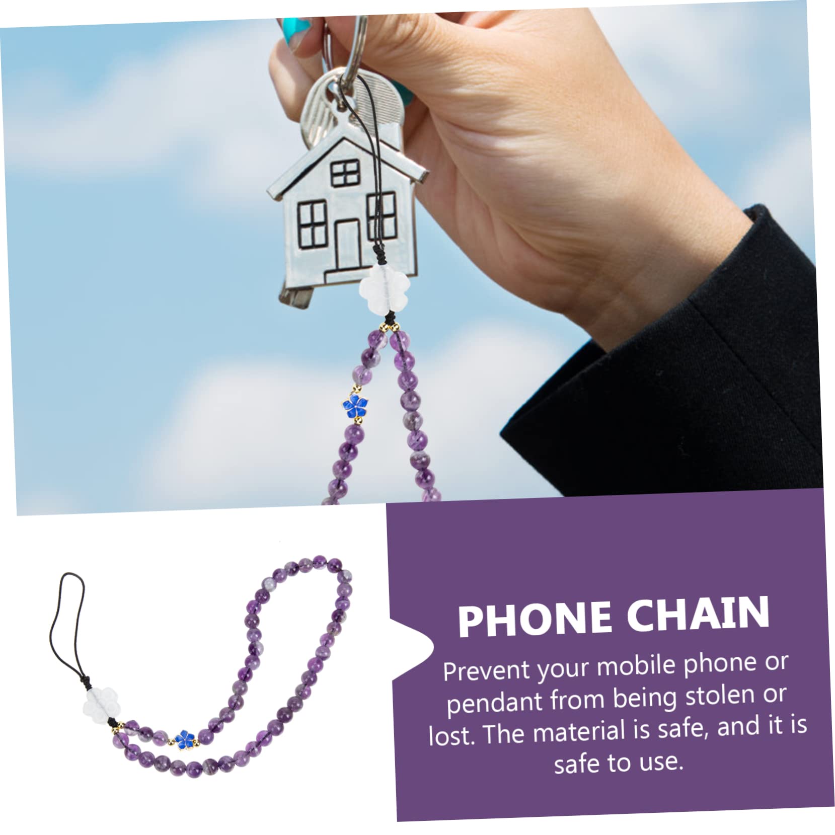 KOMBIUDA Colgante de Teléfono Móvil de Natural Correa Cámara Lanyard Decorativo Accesorios Móviles Llaveros
