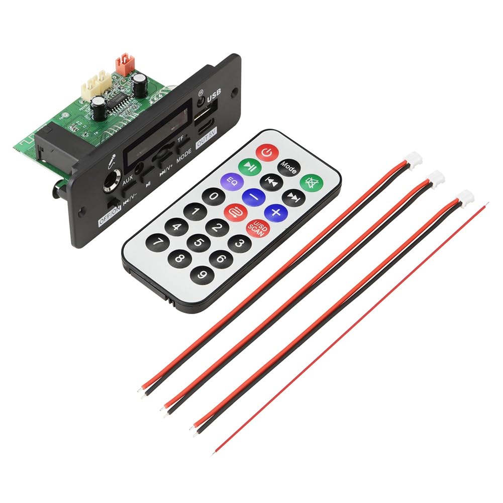 Scheda Decodifica MP3 Bluetooth Per Auto - Radio FM, Amplificatore 2x5W, USB, AUX, LED Argento - Foto 7