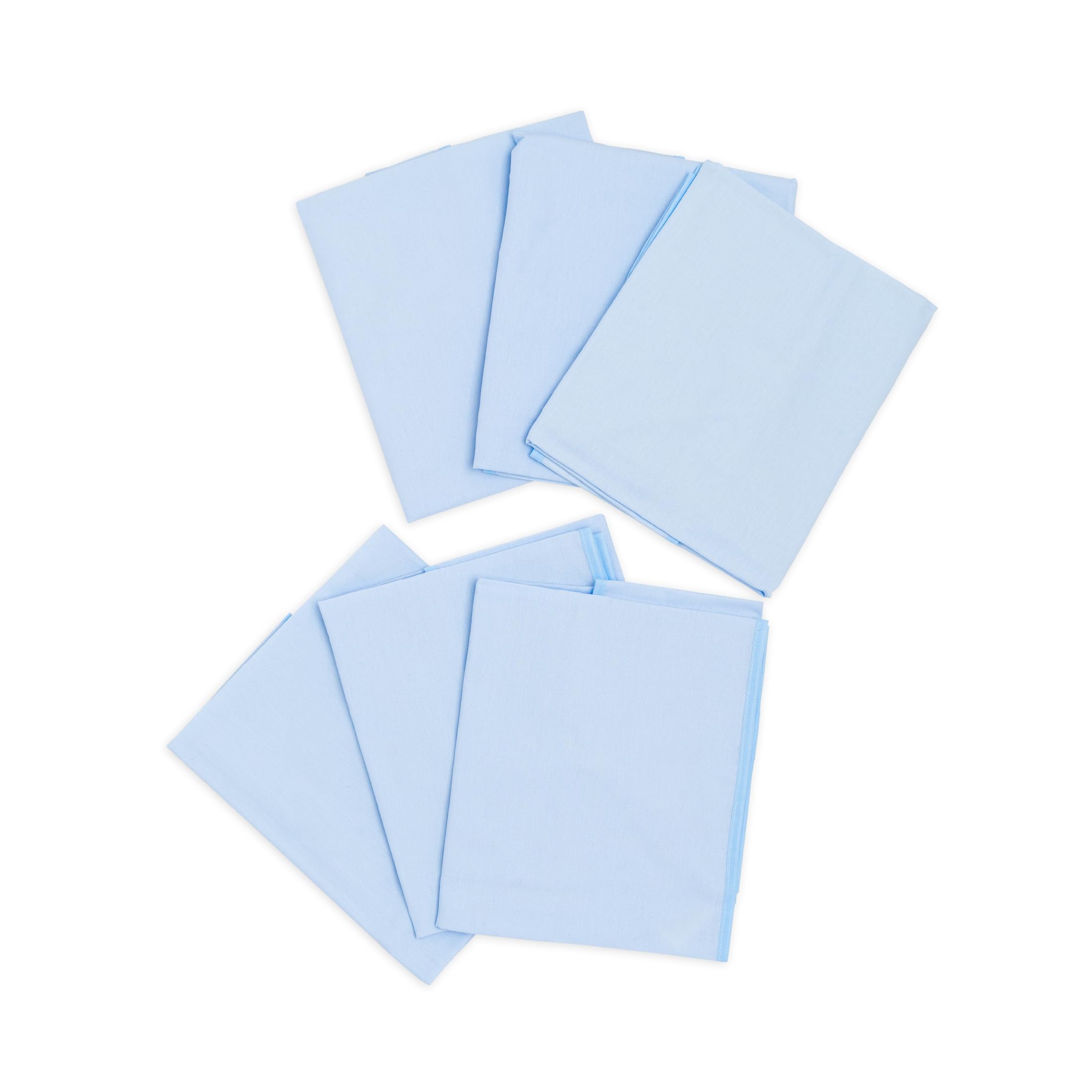 TI-TINTi TIN Cot Bed Sheets Pack of 6 100% Blue Cotton 53 x 132 cm