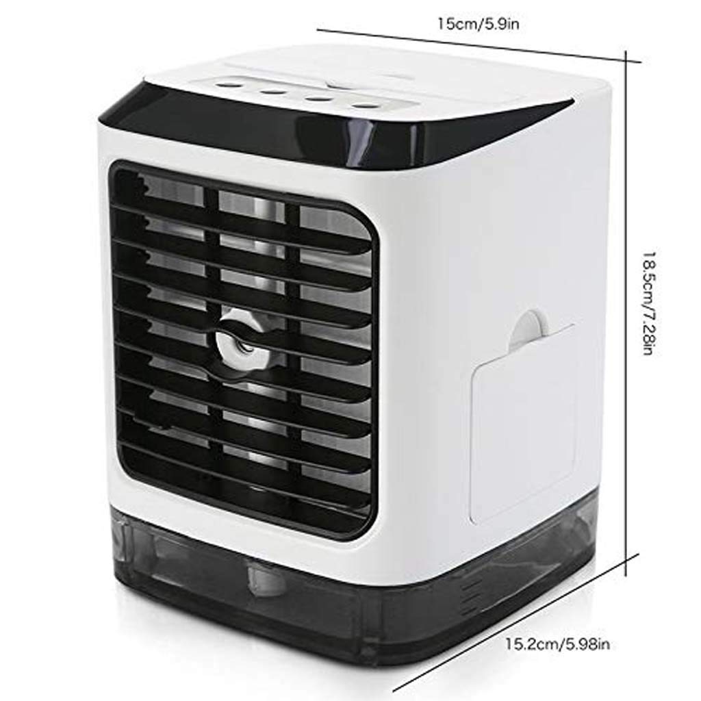 Chłodnica powietrza do domu i biura, klimatyzator wyparny i nawilżacz powietrza 3 w 1, przenośny mini klimatyzator USB, 3-biegowy wentylator biurkowy