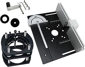 Bothyi Placa de inserção de mesa de roteador, placa de inserção de mesa de roteador de madeira, suporte de plataforma de elevação placa de roteador para fresamento de motores de 64-66 mm de diâmetro, preta