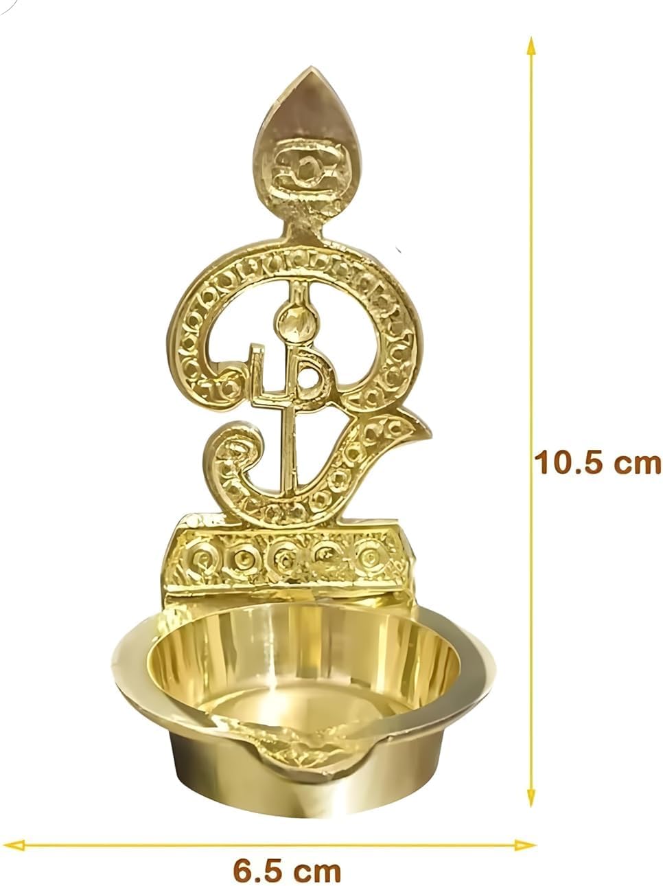Brass om vel Diya/OM Diya Vilakku/Muruga Vel Diya | Oil Lamp with Stand