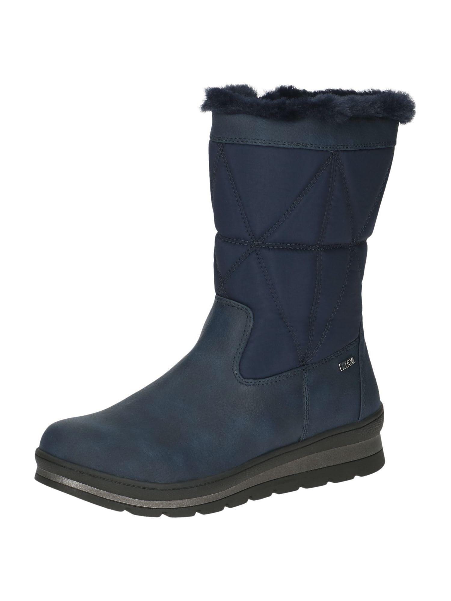 CAPRICE women's winter boots flat vegan water-repellent, Blue (Ocean Comb), 4 UK