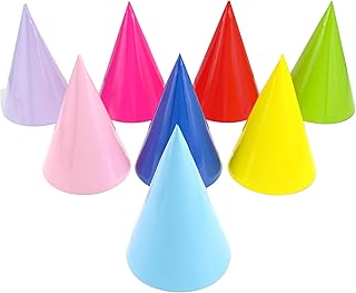 CANREVEL 16 PCS Pastel Party Hats for Adult, Rainbow Birthday Headwear, Macaron Party Decorations Supply for Women Men