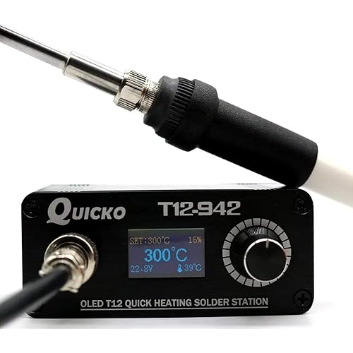 DC12-24V 75W T12-942 Soldering Iron Digital Soldering Station Adjustable temperature Autosleep/Auto power-off/one-key boost Comes with T12-K solder tip for RC toy electronics Repair fpv hobbist
