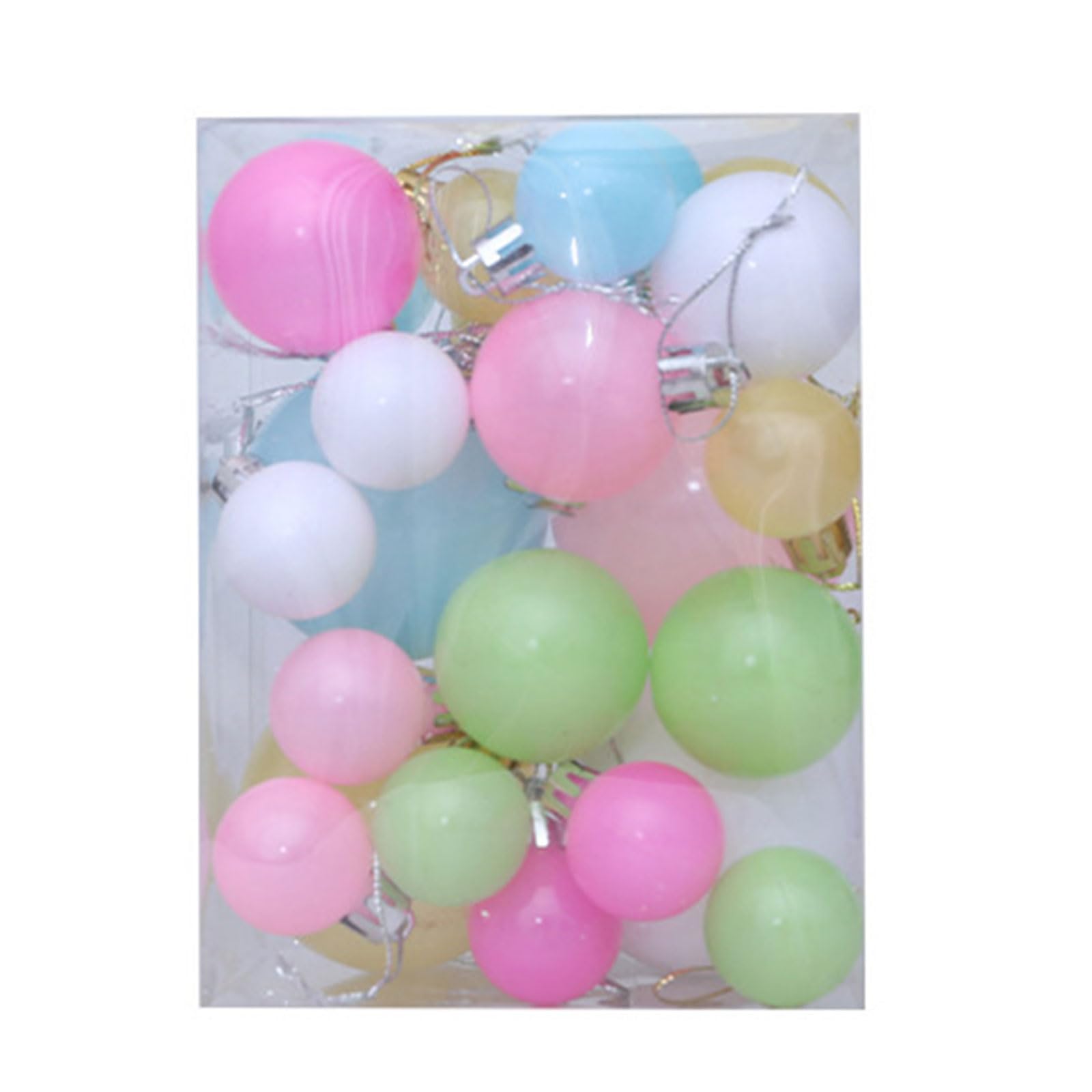 Jazuaiao 24Pcs Colored Christmas Orbs Decorations Shatterproof Decorative Baubles for Tree Staircase Mantals Constant Furlough Decorations