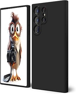 جراب حماية للكاميرا من السيليكون مع بطانة من المايكروفايبر لموبايل سامسونج جالاكسي S24 الترا 5G (اسود)