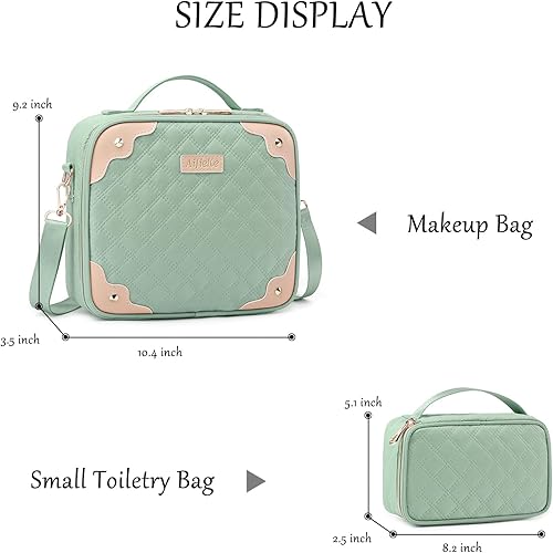 Miniatura 4 de Bolsa de maquillaje de viaje, bolsa de cosméticos con estuche organizador de maquillaje pequeño, bolsa de maquillaje grande para mujeres, bolso para