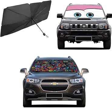 Windshield Sunshade Umbrella BrellaPink-Eyes+Abstract