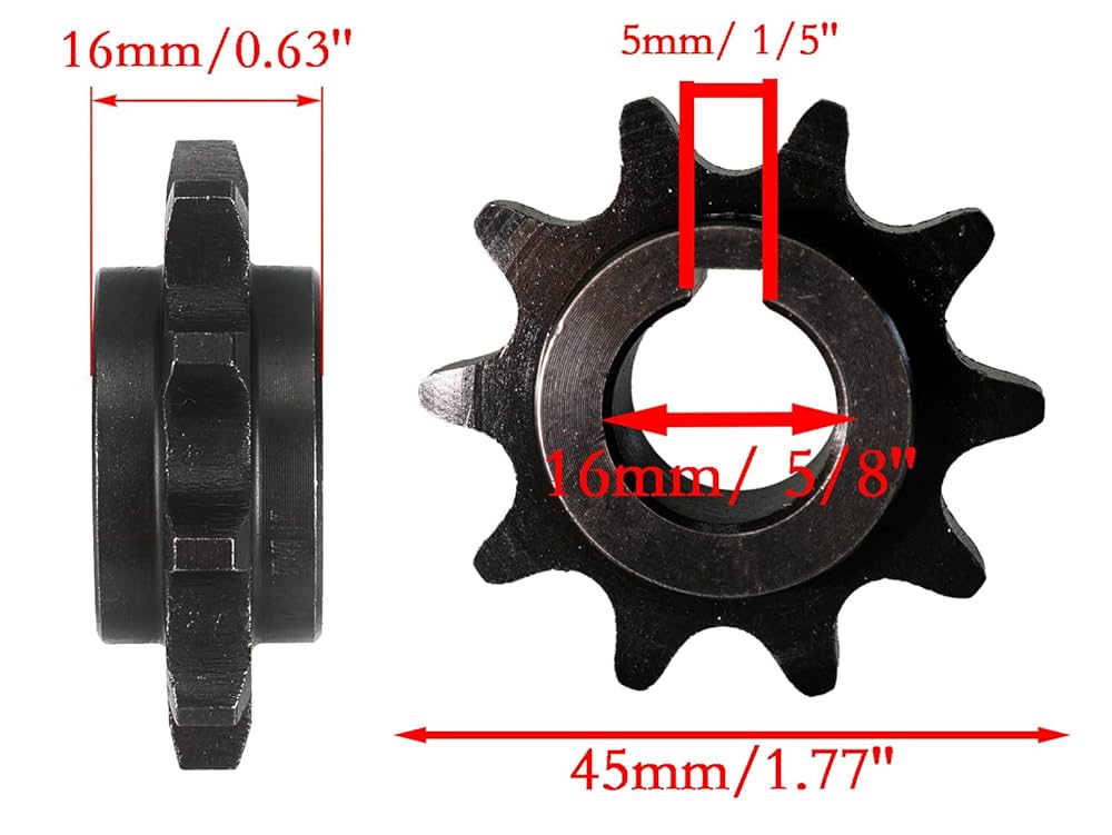 howaitomann  166mm Amazon.com: TC-Motor Front Gear 420-16T Rear Sprocket Spacer