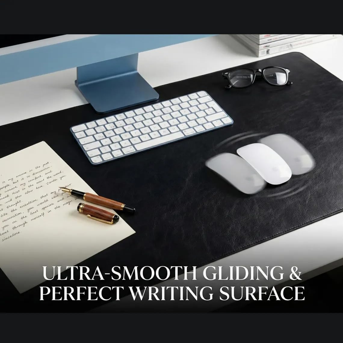Premium Personalized Leather Desk Mat for Home & Office, Custom Desk Pad with Logo or Text, Elegant Gift for Men & Women (Golden Tan)