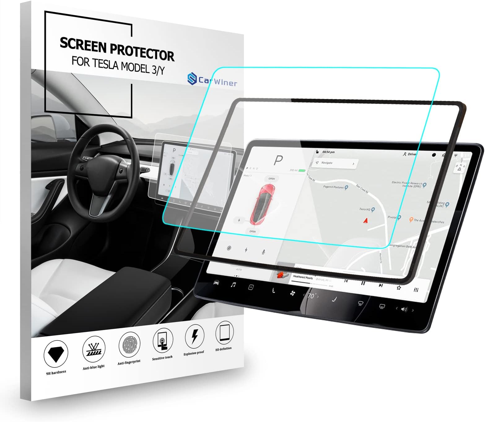 Carwiner Matte Screen Protector Compatible with Tesla Model