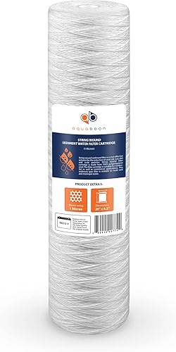 Miniatura 8 de Aquaboon Cartucho de repuesto de filtro de agua para heridas de cuerda de 1 micrón, para toda la casa, 20 x 4.5 pulgadas, compatible con