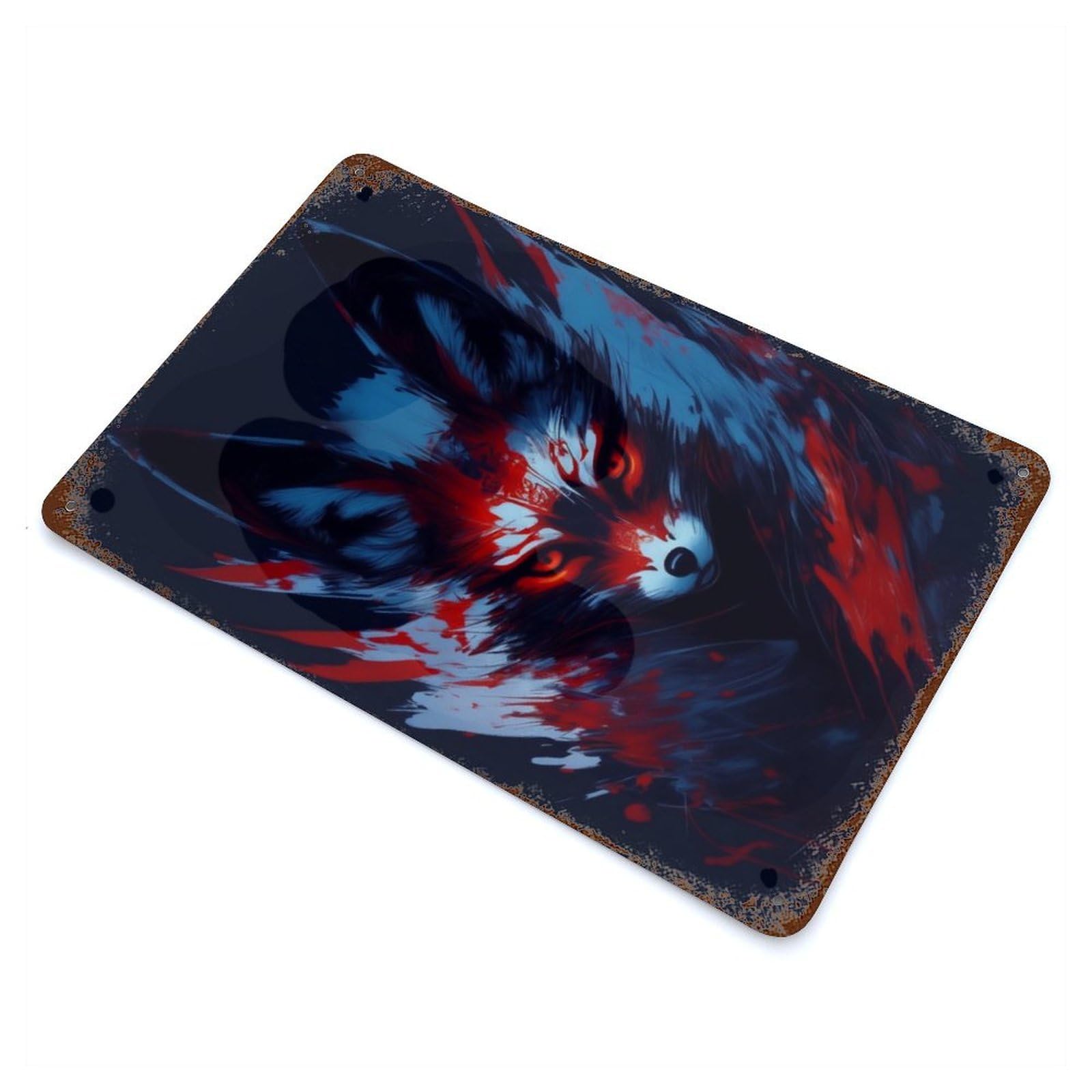 Fennec Fox Abstract Retro Metal Sign 11.8"x7.9", Classic Wall Plaque for Garage, Pub Or Kitchen