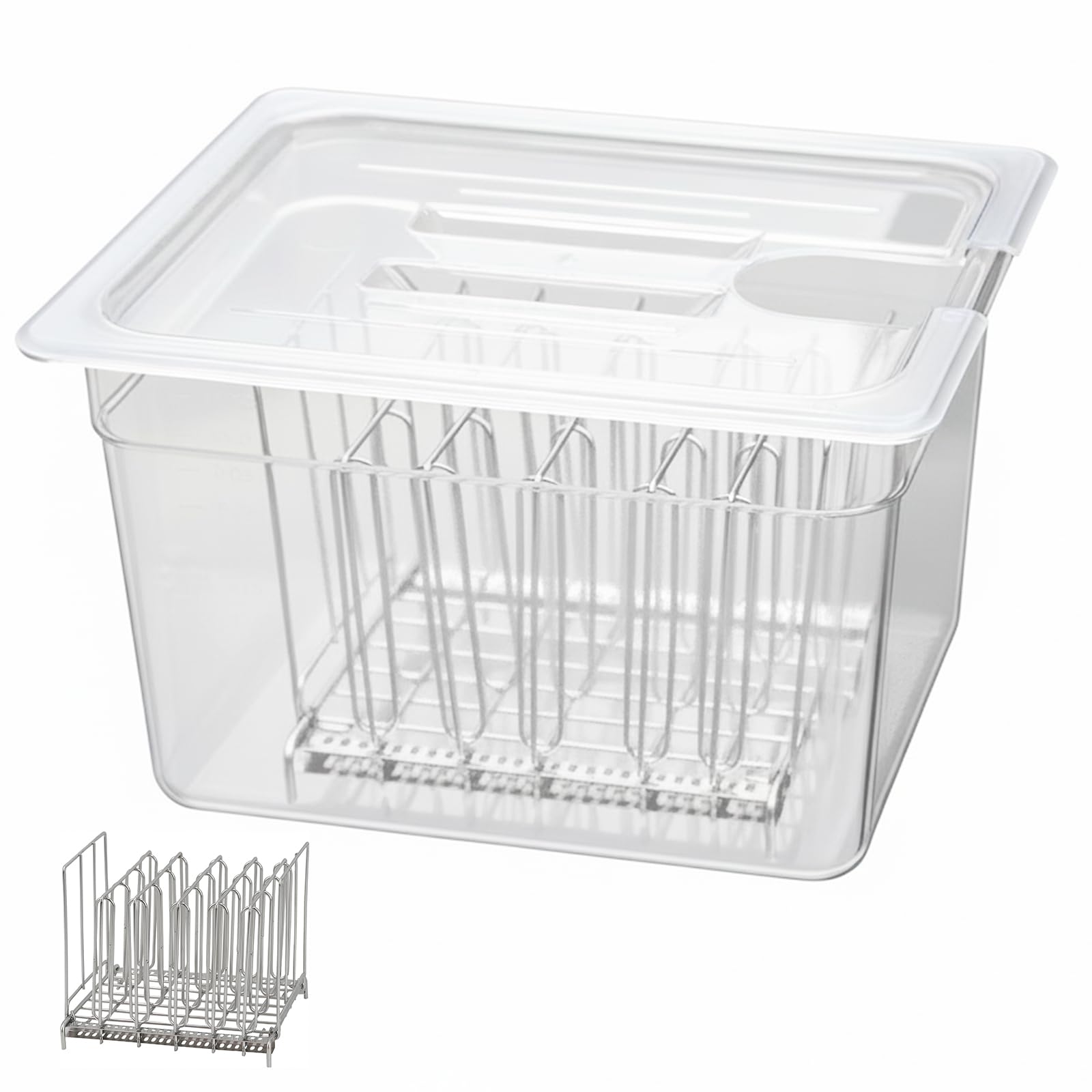 Sous Vide Behälter 11L sous vide box sous vide behälter | Mit Deckel und Edelstahl Halterung für Garer Mehrere Marken Multifunktionaler Transparenter Behälter(Frei von BPA)