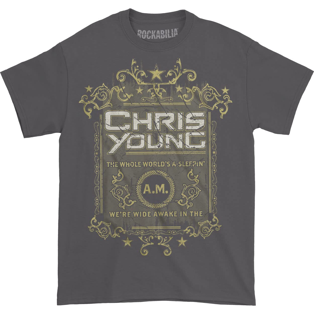Chris Young Men's The Whole World's A Sleepin T-shirt XX-Large Grey