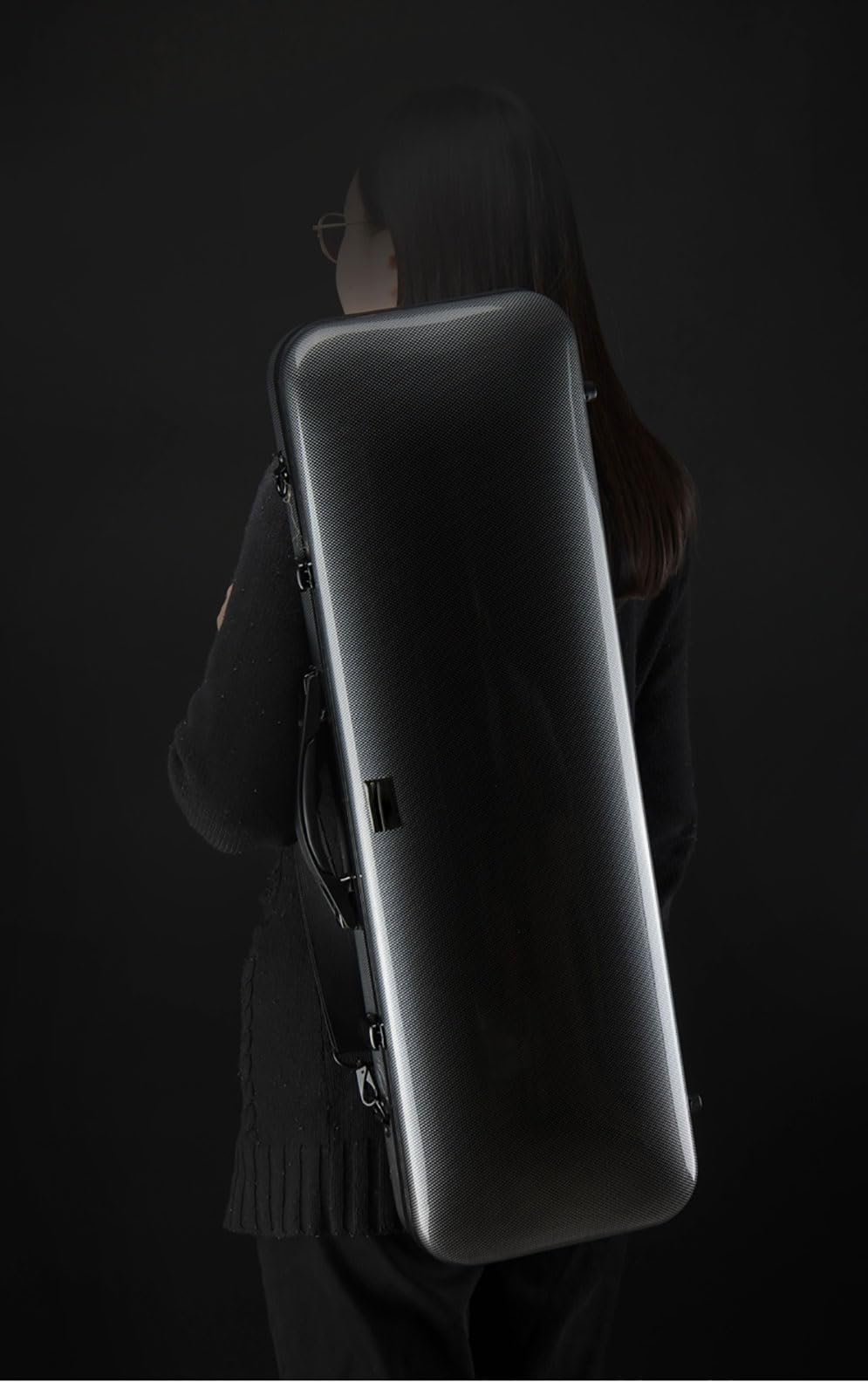 COYOUCO Custodia per Violino, Custodia Rigida per Violino 4/4 Full Size Nuova Custodia per Violino oblunga Borsa Professionale per Violino, Nero