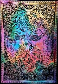 ICC Mind Tree of Life Poster Hippie Decor Small Tapestry Wall Hanging Dorm Collage Leaf Bohemian Tapestries Art psychedelic Small Hippie Rasta Tapestry 30x40 inches