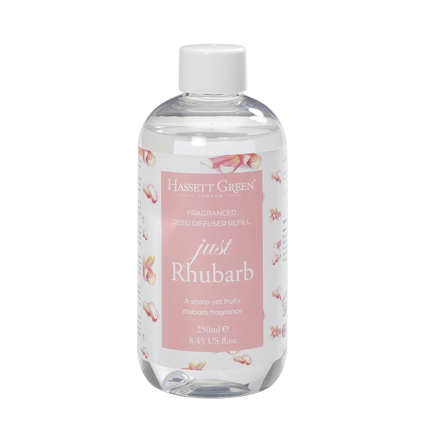 Hassett Green London - Just Rhubarb - Fragrance Oil Reed Diffuser Refill - Larger Size 250ml Bottle