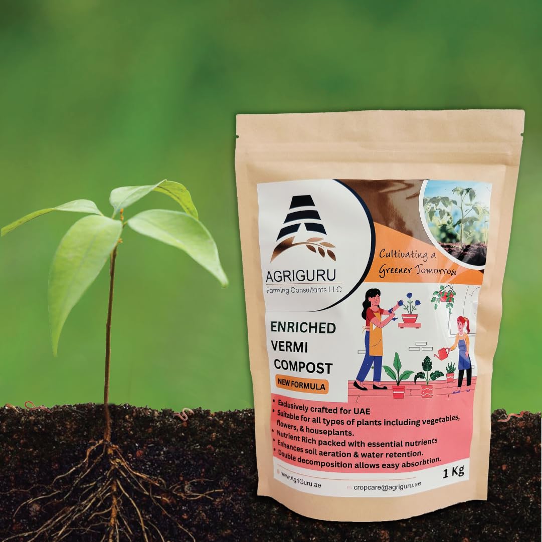 vermicompost for plants - Earth Worm Fertilizer - 100% Natural, 1 Kg - Organic vermi Fertilizer For Organic Farming - Vermicompost Fertilizer