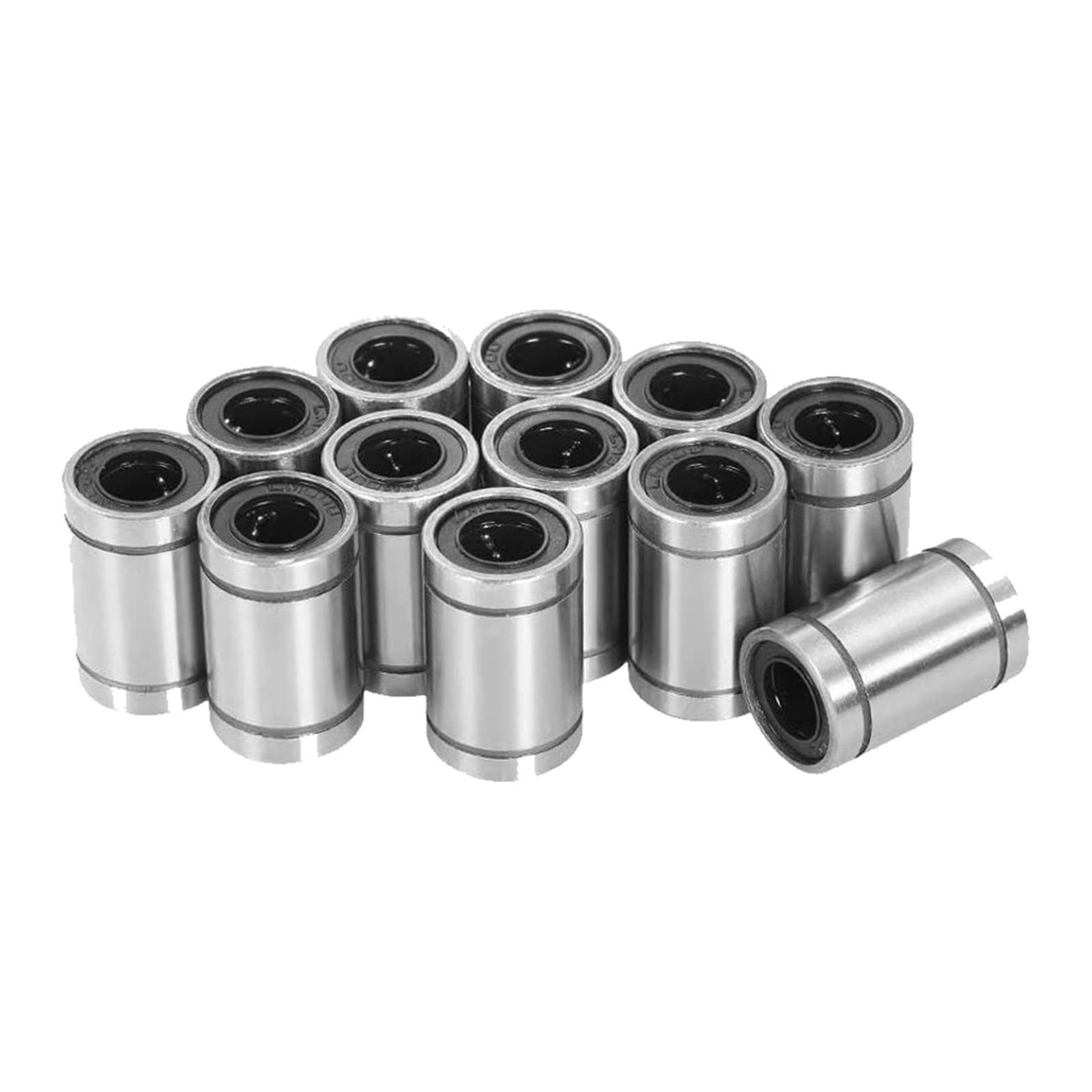 12 pezzi LM8UU cuscinetti a sfere lineari diametro 8mm foro diametro esterno 15mm lunghezza 24mm con doppia guarnizione in gomma laterale ottimo for stampante 3D CNC