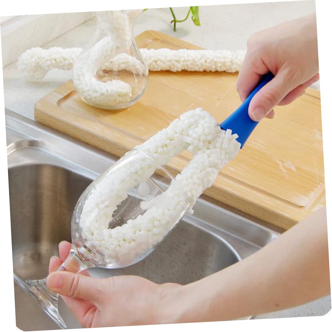 STOBAZA 2pcs Wine Cup Brush Flexible Cleaner for Cup Bottle Cleaner Glass Cup Cleaner Flexible Brush Glass Cup Brush