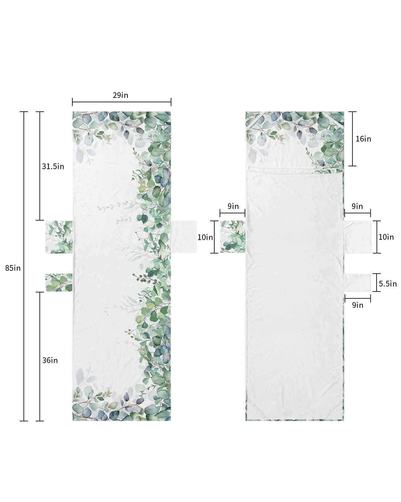 Eucalyptus Leaves Beach Lounge Chair Towel Cover, Soft Chaise Lounge Towel with Side Pockets Patio Pool Chairs Cover for Beach/Pool Sunbathing 29x85 Teal Botanical Summer Spring