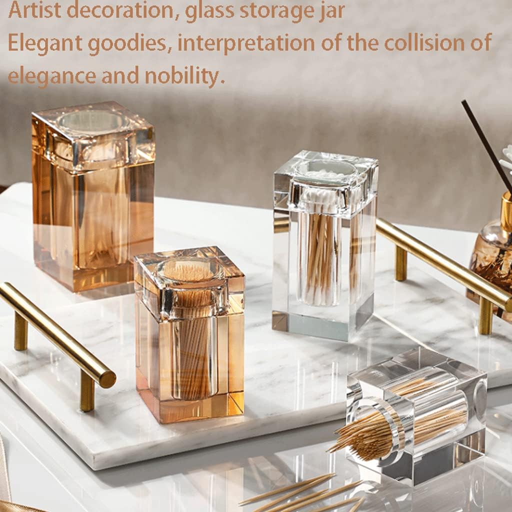Exquisite Glass Toothpick Holder with Lid Toothpick Dispenser Portable Toothpick Holder Dispenser for Kitchen Restaurant Decorative Sturdy