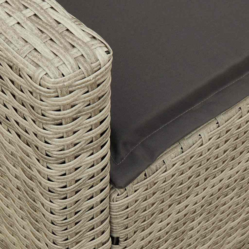 vidaXL Divano da Giardino con Cuscini 5 Posti Grigio Chiaro Polyrattan, Divano da Esterno, Divano da Giardino a 5 posti, Divano da Esterno a 5 posti