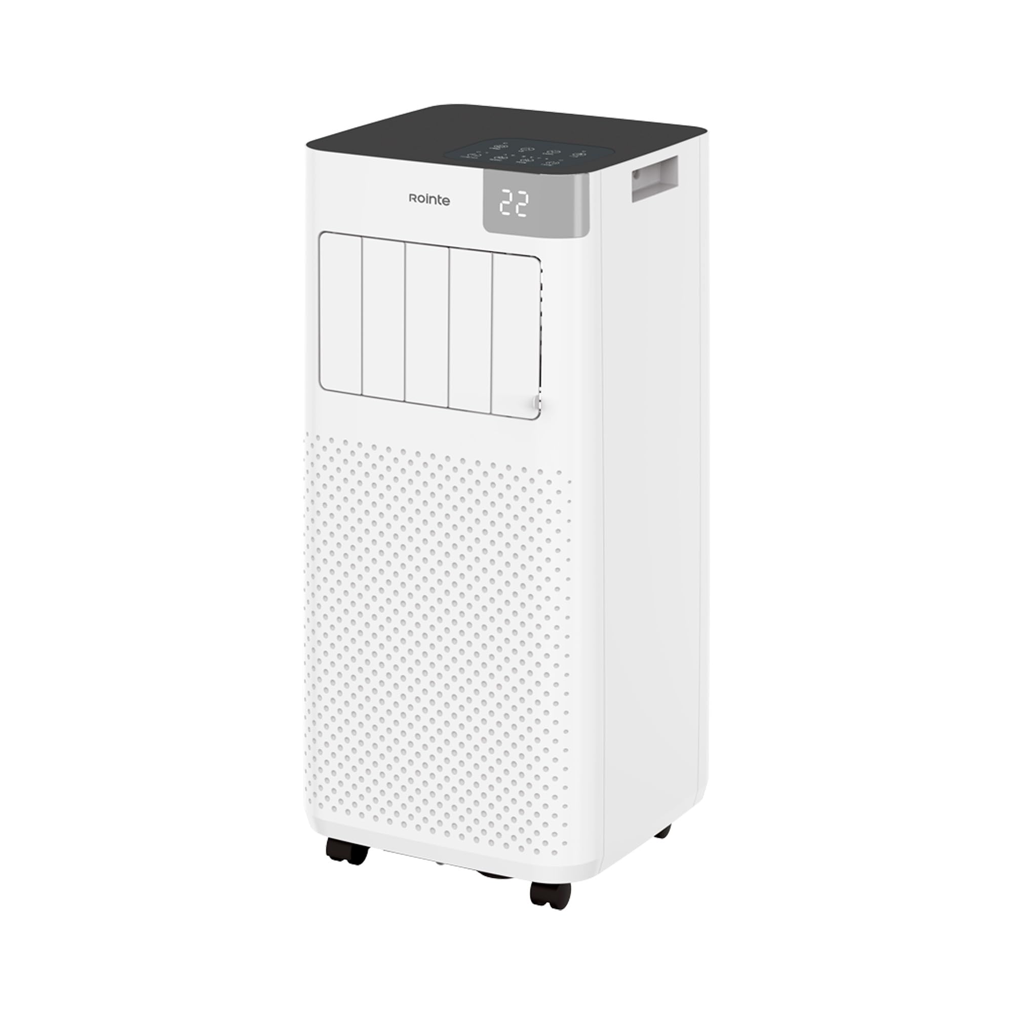 Rointe FIORE Aire Acondicionado Portátil 2250 Frigorías 9000 BTU Enfriamiento Temporizador 3-​En-​1 Refrigeración Deshumidificador Ventilador Móvil Silencioso función UltraSilent con Mando a Distancia