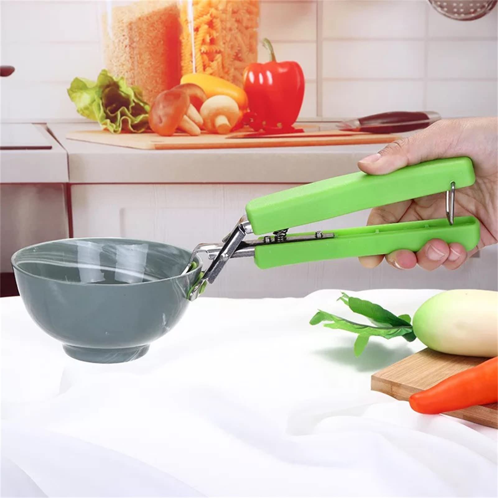 Küchenzange, Einfacher Griff Ergonomie Hände Schützen Dauerhaft rutschfest Verbrühschutz-Clip Für Schüsseln, Töpfe, Teller