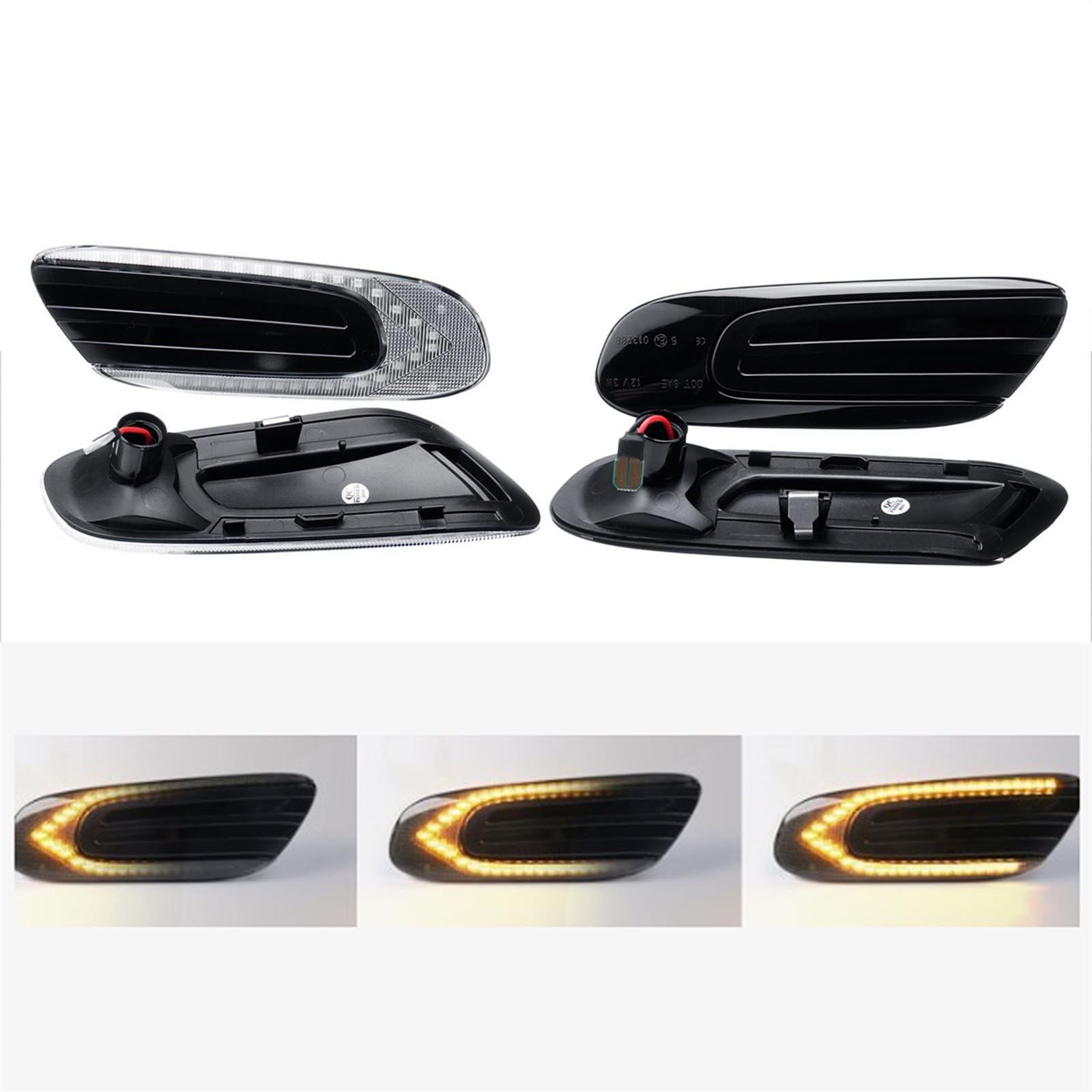 2 szt. Dynamiczna lampa boczna Repeater płynące boczne światła obrysowe włączony kierunkowskaz 12V lampa panelowa, dla MINI, COOPER F55 F56 F57 Światło kierunkowskazu samochodowego(N B)