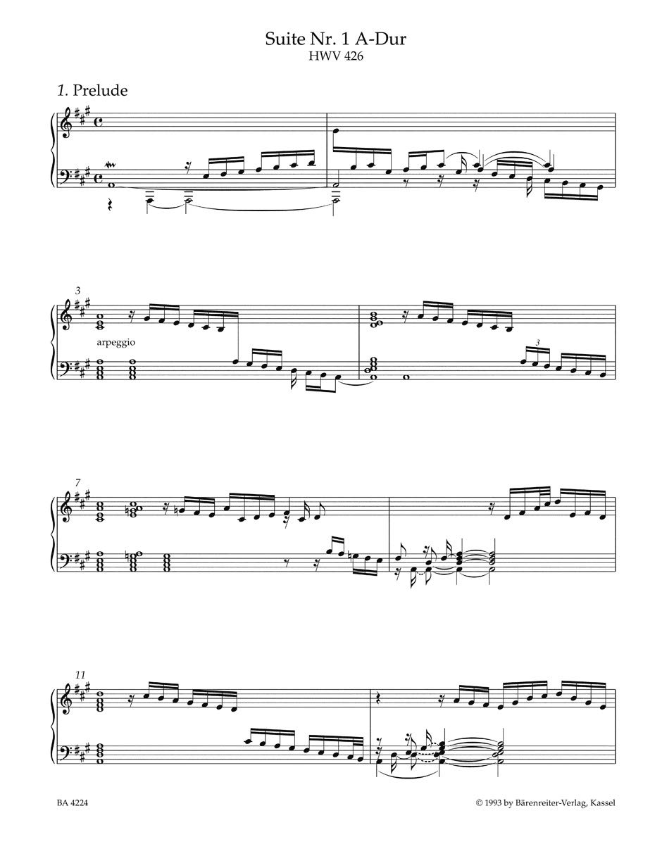 Keyboard Works Volume 1 HWV 426-433: First Set of 1720. The Eight Great Suites