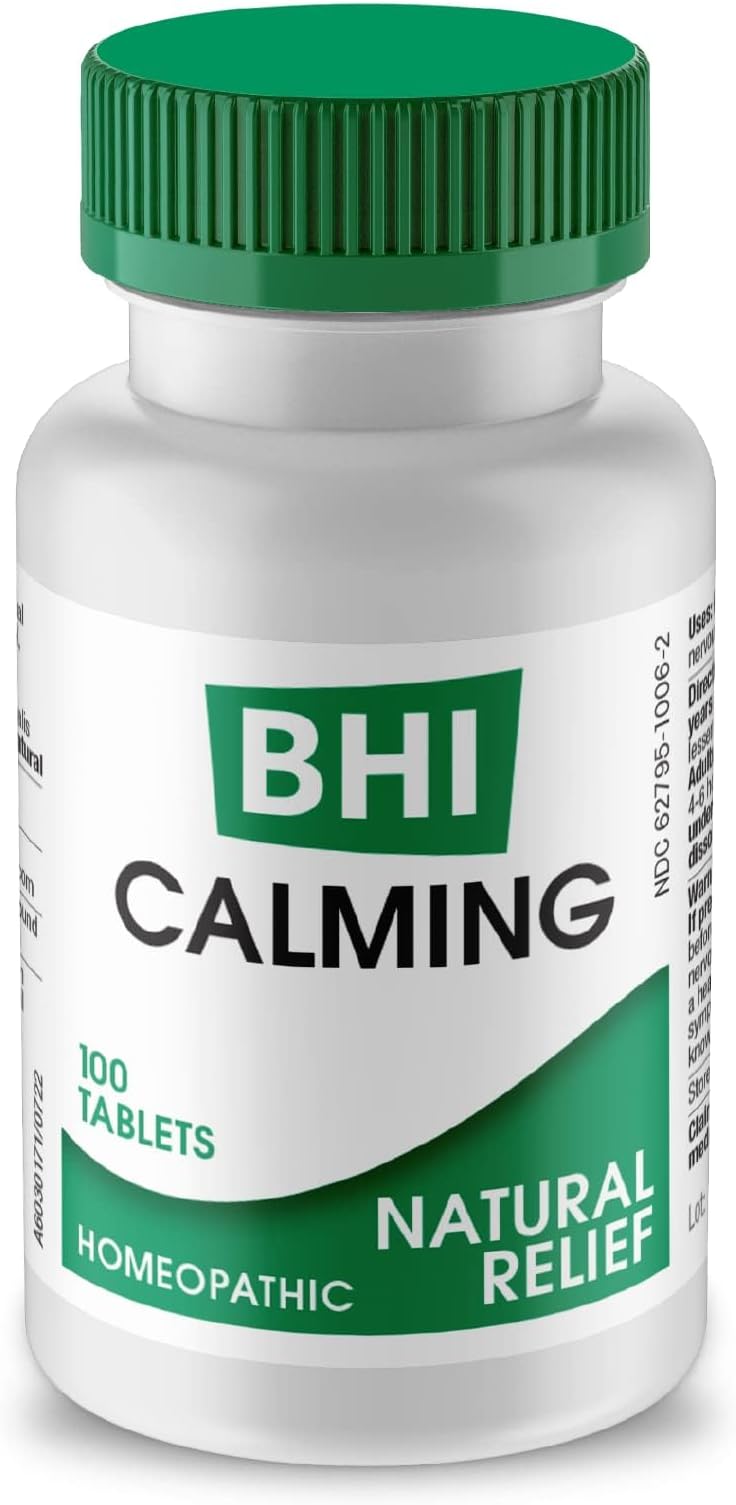 MediNatura BHI Calming Support Tablets – Natural, Plant-Based Support for Simple Nervous Tension, Irritability & Sleeplessness – Relaxation & Nighttime Support – 100 Count