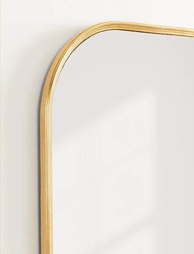 Miniatura 5 de Kate and Laurel Caskill Modern Arched Wall Mirror; 20 x 34; Gold; Decorative Tall Mid-Century Mirror for Wall Decor with Rounded Arched Frame and