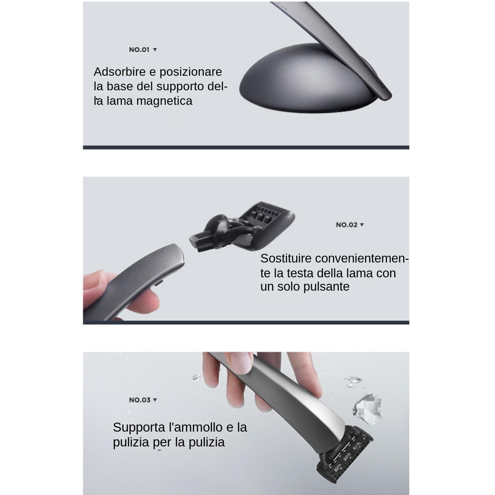 Rasoio manuale da uomo | Kit per rasatura manuale | Rasoio manuale | portatile | Rasoio manuale lavabile, set di manuali da uomo, rasoio manuale da viaggio, set da barba portatile da uomo,