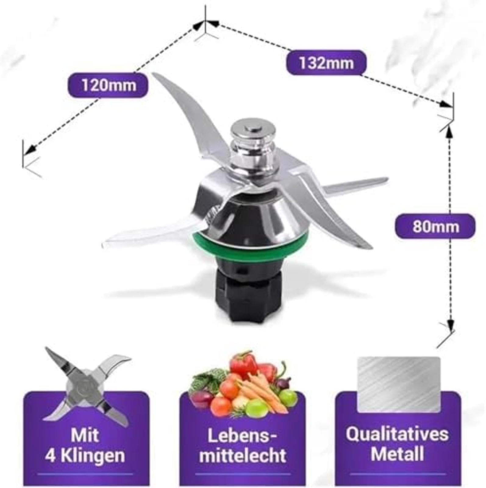 für Mixer, Passend für Blade Kit, für Blades Cooking Mixed Knife Replacement, Passend für Thermomix, für Tm5 Tm6, für Mixer Klingenersatz