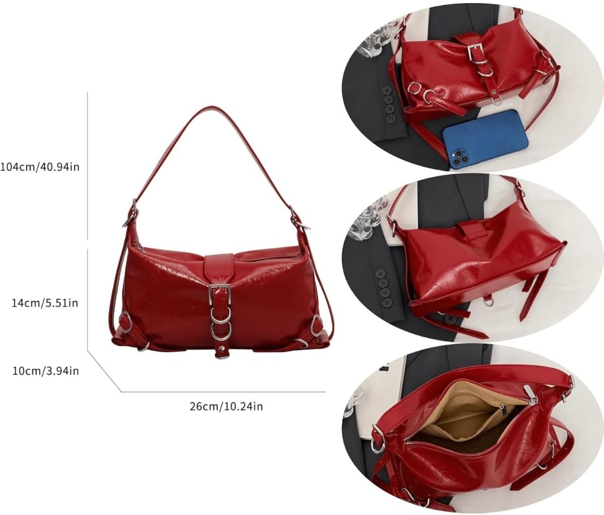 Trendy Hobo Crossbody Satchel, Genuine Leather Shoulder Bag Tote Clutch Purse for Women, Gifts for Women