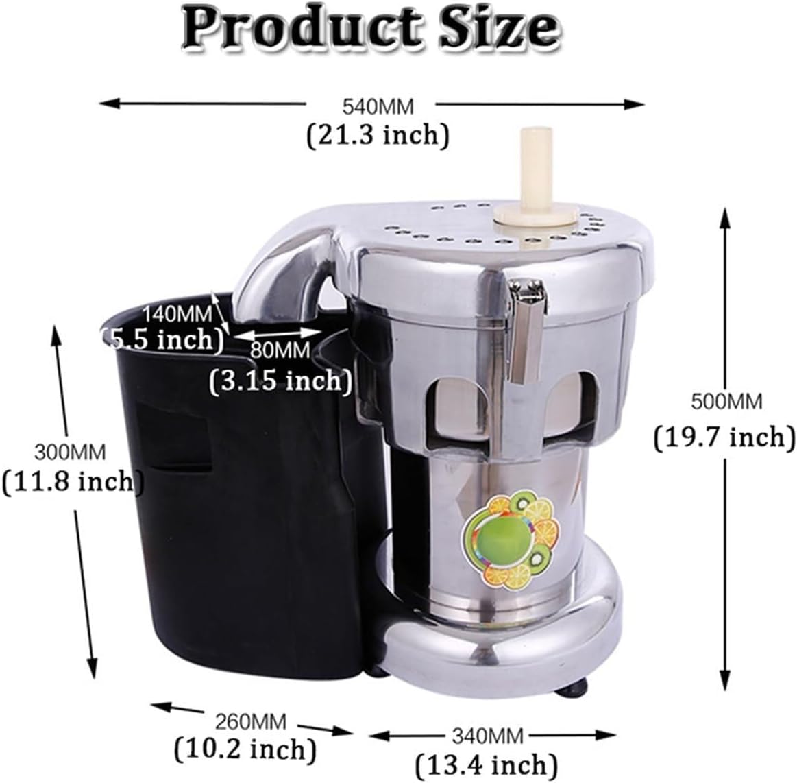 550W Cold Press Juicer,Commercial Juicer extractor Machine，Centrifugal Juicer with 80 MM Wide Mouth Food Chute(B)