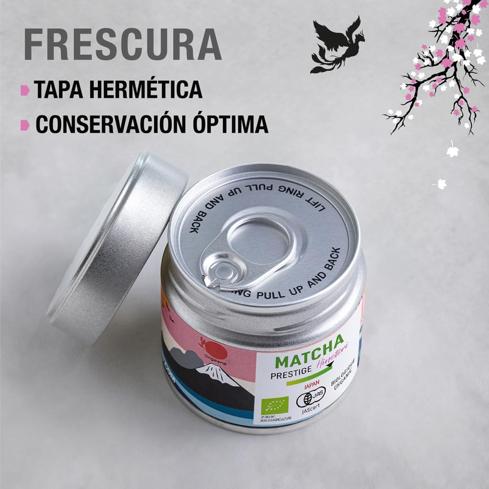 ORIGEENS TÉ MATCHA CEREMONIAL ECOLÓGICO PRESTIGE HINOTORI - Té Matcha Bio Japonés - Usucha/Koicha/Matcha Latte - Caja 30gr - Matcha Tea