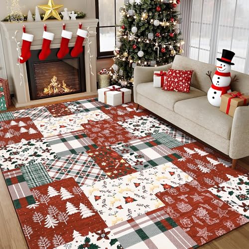 4x6 Washable Rug Christmas Bedroom Area Rug Non Slip Holiday