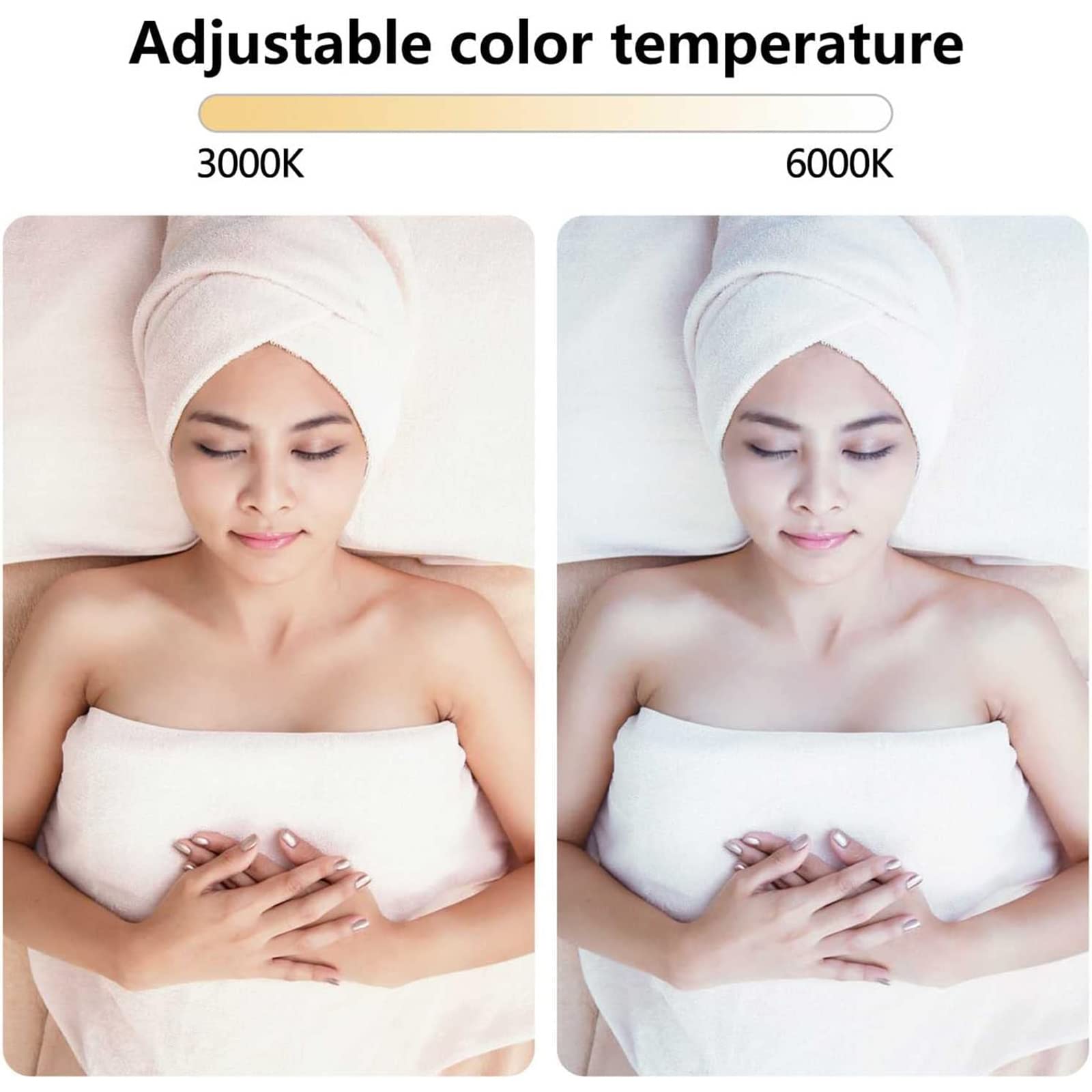Lampada Da Terra Per L'estensione Delle Ciglia, Luce Di Bellezza Mezzaluna LED Per Ciglia, Lampada Per Massaggi E Relax, Dimmerabile 3200K-5600K Con Altezza Regolabile Con Supporto Per Telefono
