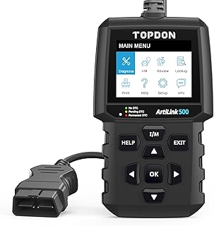 TOPDON ArtiLink 500 OBD2 Scanner with Full OBD2 Functions, Read/Erase Codes, I/M Readiness, Retrieve VIN, Built-in Help Menus, DTC Lookup, Print