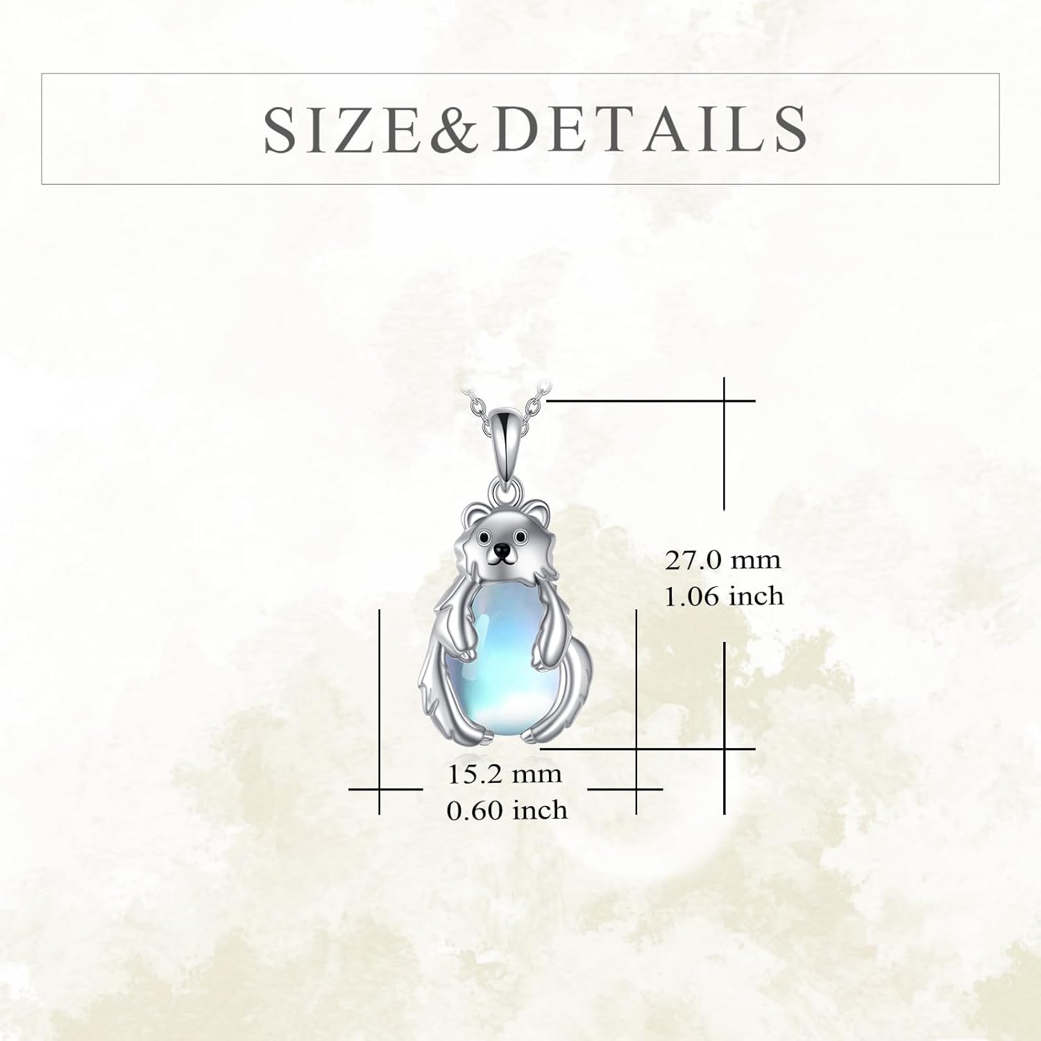 Moonstone Animal Necklace Sterling Silver Cute Animal Jewelry Gift for Women - Image 4
