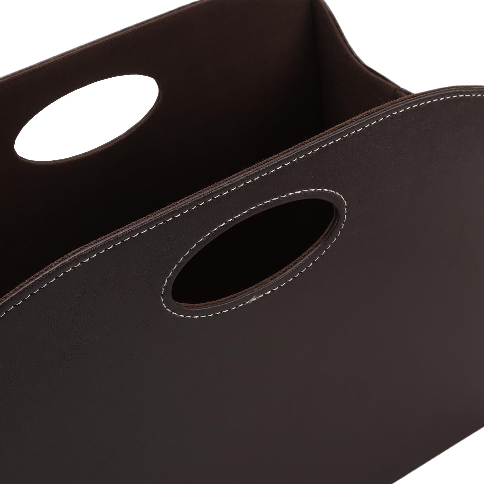 Zeitschriftenständer Modern, 34,8 x 18,8 x 26,8cm Faltbare Zeitungskorb mit Tragegriff, Leder Zeitschriftensammler für Wohnzimmer, Büro