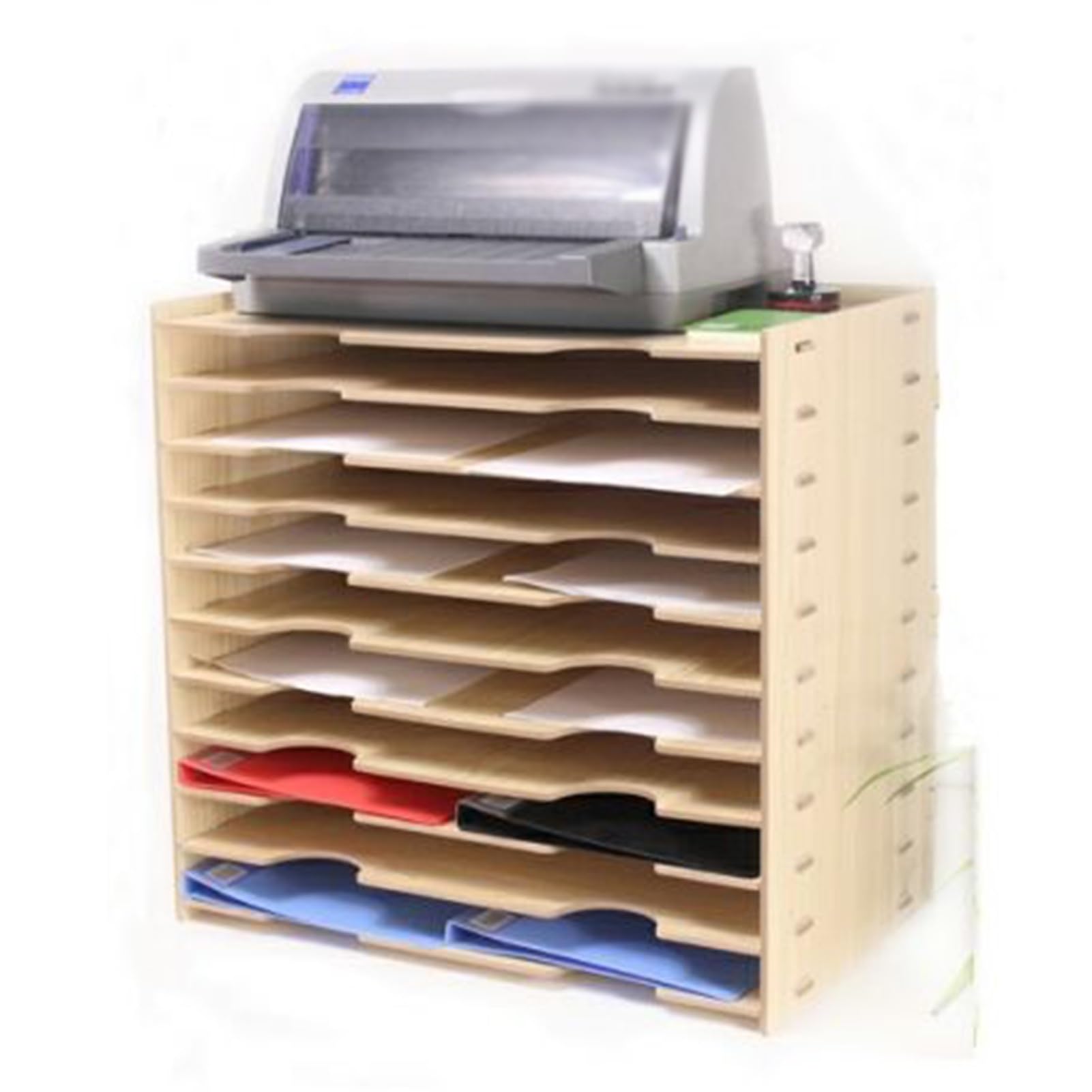 Organiseur de bureau en bois pour la maison, la salle de classe, le bureau et l'école, casier à papier de bureau et trieur de livres pour étudiants