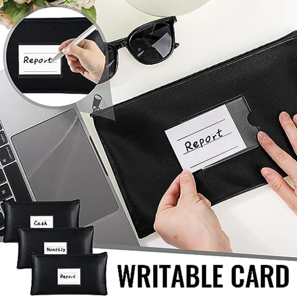 RANJOVER 6PC Money Bags with Zipper Security Bank Deposit Bag Money Bag Receipt Holder for Cash Coins Cosmetic Paper Money Tool About 28 X 16cm A - Image 2